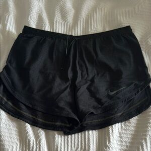 Nike Black Athletic Shorts with Subtle Reflective Swoosh